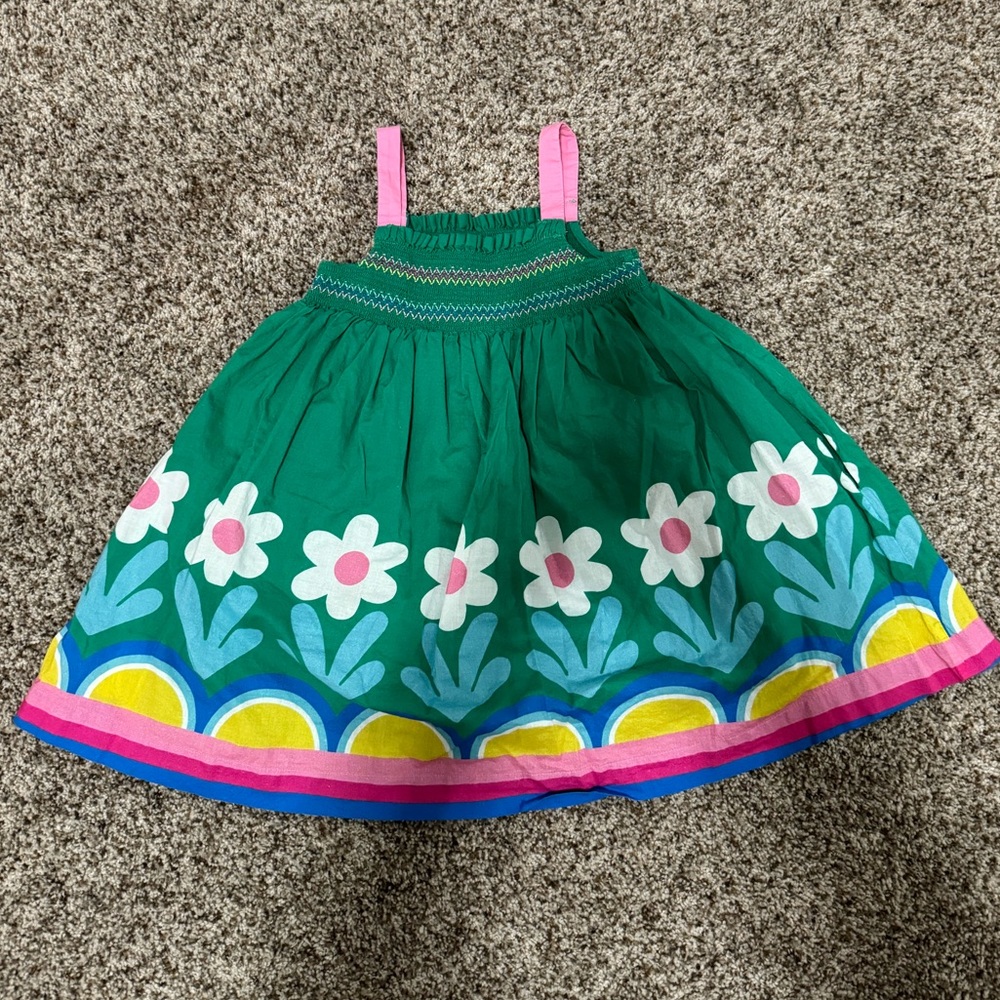 Girls Mini Boden sundress size 4-5 rainbow & flowers